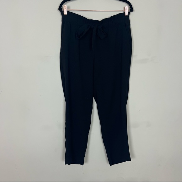LOFT PULL ON ANKLE LENGTH PANTS TIE WAIST IN BLACK SIZE MEDIUM - Picture 7 of 13